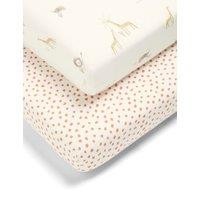 2pk Jungle Cotbed Fitted Sheets