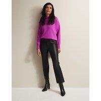 Leather Look Slim Fit Cropped Trousers