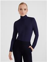 HOBBS Roll Neck Top Navy