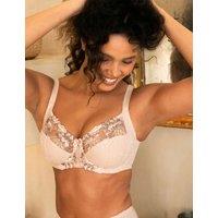 Pour Moi Sofia Lace Embroidered Side Support Bra (D-J) Beige