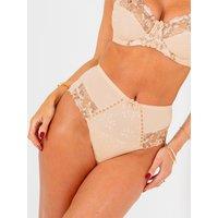Pour Moi Sofia Lace Embroidered Full Briefs Beige