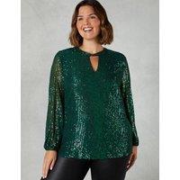 Buy Sequin Twist Front Relaxed Blouse
