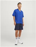 JACK & JONES Linen Blend Shorts Navy