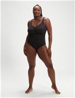 Speedo Shaping Plus Size AquaNite 1 Piece Swimsuit Black