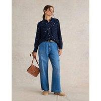 White Stuff Pure Cotton Collared Shirt Navy