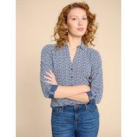 Pure Cotton Heart Print Button Through Shirt
