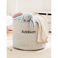 Personalised Large Grey Polka Dot Storage Bag