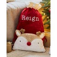 Personalised Reindeer Velvet Sack