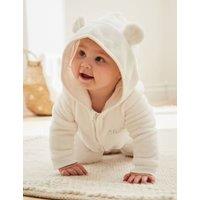 Personalised Ivory Fleece Onesie (0-18 Mths)