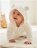 Personalised Ivory Fleece Onesie (0-18 Mths)