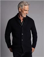 Pure Merino Wool Rib Shawl Collar Cardigan