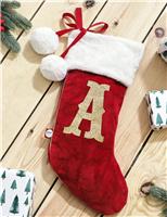 Personalised Glitter Initial Velvet Stocking