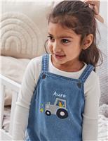 Personalised Farmyard Design Denim Dungarees (6 Mths-5 Yrs)