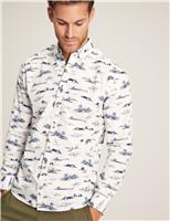 Joules Pure Cotton Print Shirt White Mix
