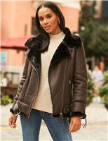 Faux Shearling Aviator Jacket