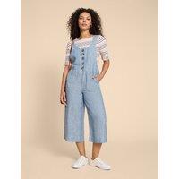 Pure Linen Cropped Dungarees