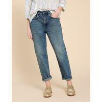 Mid Rise Straight Leg Tapered Jeans