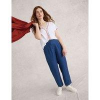 White Stuff Pure Linen Trousers Dark Blue