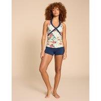 Printed Halter Neck Tankini Top