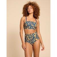 Floral Ruched High Waisted Bikini Bottoms