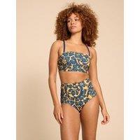 Floral Ruched High Waisted Bikini Bottoms