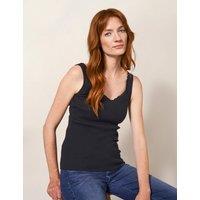 Pure Cotton Ribbed V-neck Vest