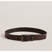 Leather Textured Rectangular Buckle Belt