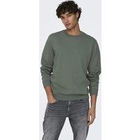 ONLY & SONS Cotton Rich Crew Neck Sweatshirt Grey