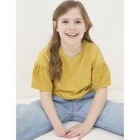 3pk Pure Cotton Broderie T-Shirts (3-13 Yrs)