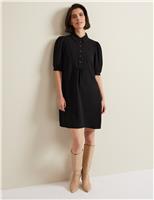 Phase Eight Collared Button Detail Mini Swing Dress Black