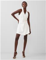 French Connection Collared Mini Tailored Dress White