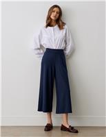 Finery London Elasticated Waist Wide Leg Culottes Black