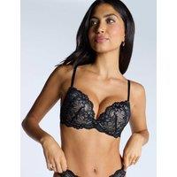 Boux Avenue Aliyah Lace Wired Push Up Plunge Bra (B-DD) Black Mix