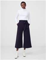 French Connection Belted Wide Leg Culottes Navy