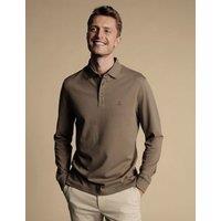 Cotton Rich Pique Long Sleeve Polo Shirt