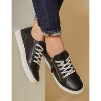 Leather Zip Up Trainers