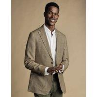 Slim Fit Linen Blend Suit Jacket