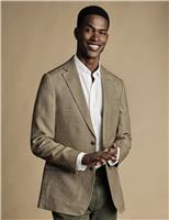 Charles Tyrwhitt Slim Fit Linen Blend Suit Jacket Neutral