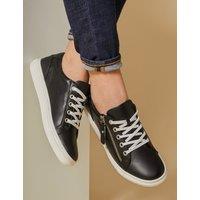 Leather Zip Up Trainers