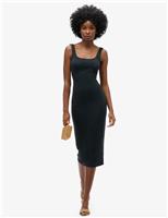 Jersey Square Neck Midi Bodycon Dress