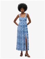 Printed Square Neck Strappy Maxi Slip Dress