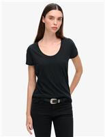 Cotton Rich Scoop Neck T-Shirt