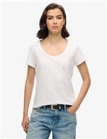 Superdry & Co Cotton Rich Scoop Neck T-Shirt Grey