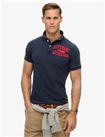 Superdry & Co Pure Cotton Polo Shirt Navy
