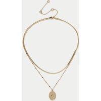 Gold Plated Coin Multirow Necklace