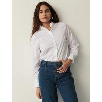 Cotton Rich High Neck Frill Detail Shirt