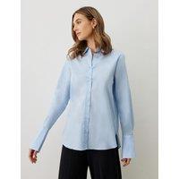Finery London Pure Cotton Collared Shirt Light Blue
