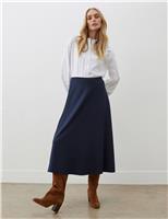 Ponte Jersey Midi A-Line Skirt