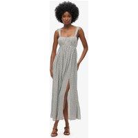 Printed Square Neck Maxi Smock Dress