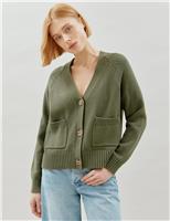 Albaray Pure Cotton V-Neck Cardigan Khaki